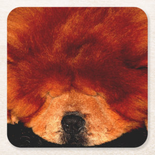 Schlafen Chow Chow Küste Rechteckiger Pappuntersetzer