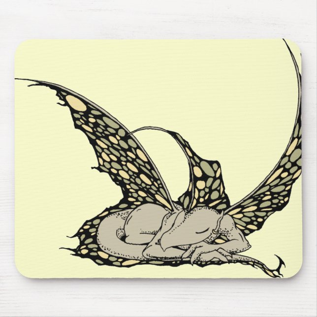 Schlafen Dragonette (gelbes) Mousepad (Vorne)