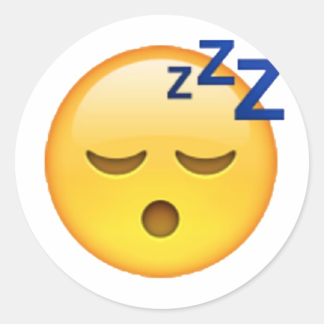 Schlafen - Emoji Runder Aufkleber (Vorderseite)
