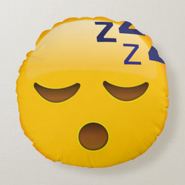 Schlafen Emoji Rundes Kissen (Vorderseite)