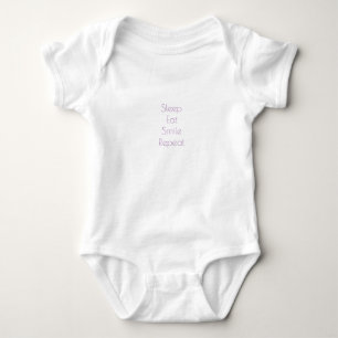 Schlafen, essen, lächeln, Babykarosseriebucht wied Baby Strampler