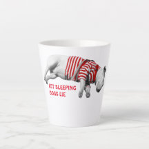 SCHLAFEN HUND Latte Tasse in 2 Größen