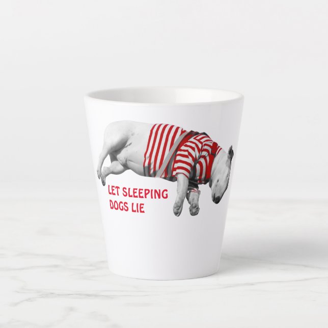 SCHLAFEN HUND Latte Tasse in 2 Größen (Vorderseite)