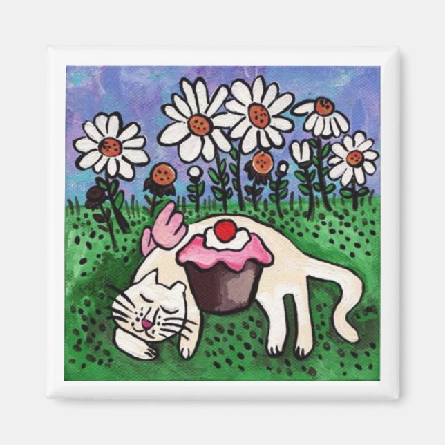 Schlafen Kitty Angel Magnet (Vorne)