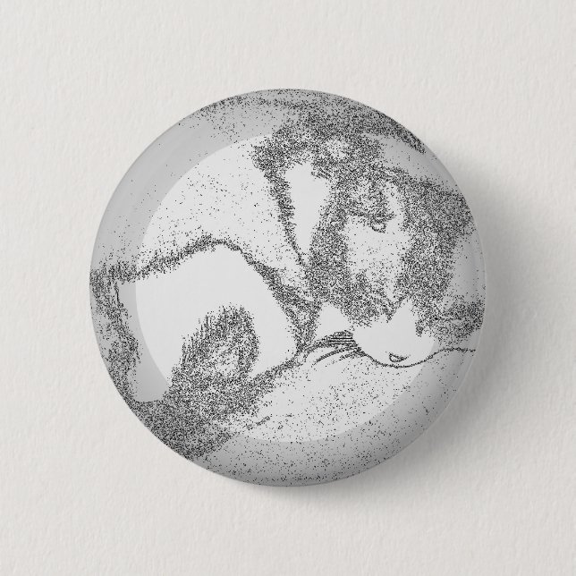 Schlafen Kitty Kontur Button (Vorderseite)