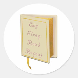 Schlafen Lesen Reape Literaturbuch Lover Elfenbein Runder Aufkleber