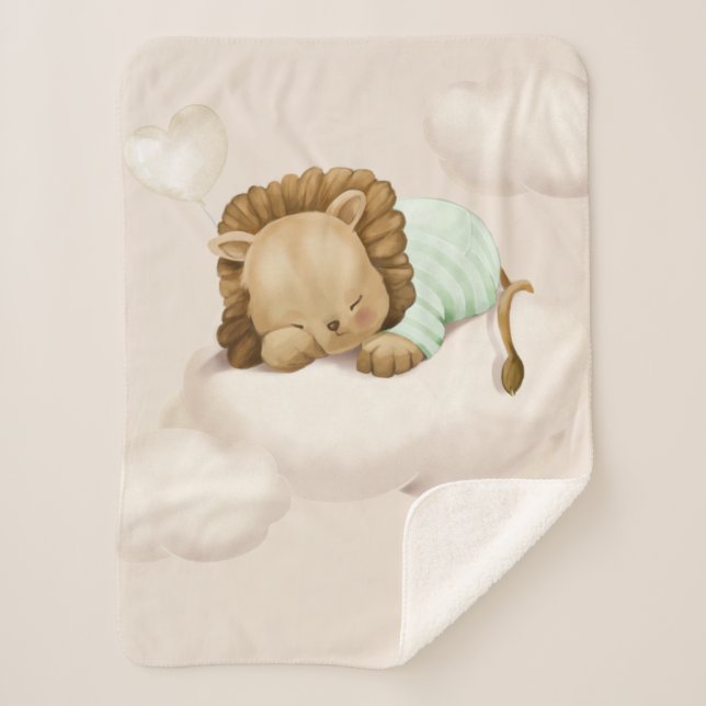Schlafen Lion Cub Sherpa Blanket Sherpadecke (Vorderseite)