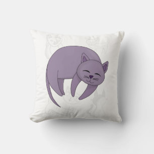 Schlafen mit grauem Katzen und Kletterdoodles Kissen