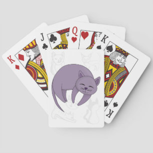Schlafen mit grauem Katzen und Kletterdoodles Spielkarten