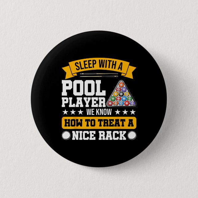 Schlafen mit Pool-Player - Billi für einen schönen Button (Vorderseite)