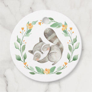 Schlafen Raccoon Wreath Baby Dusche Vielen Dank Geschenkanhänger