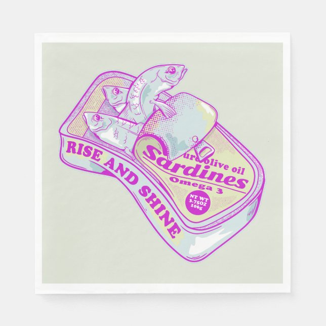 SCHLAFEN SARDINEN RISE UND SCHEIN SERVIETTE (Vorderseite)