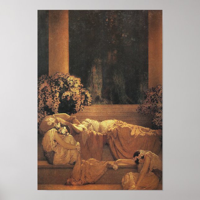 Schlafen Schönheit, Maxfield Parrish Fine Art Poster (Vorne)