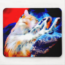 Schlafen Tabby Katze farbige Mousepad
