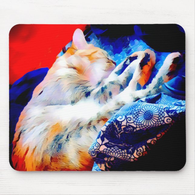 Schlafen Tabby Katze farbige Mousepad (Vorne)