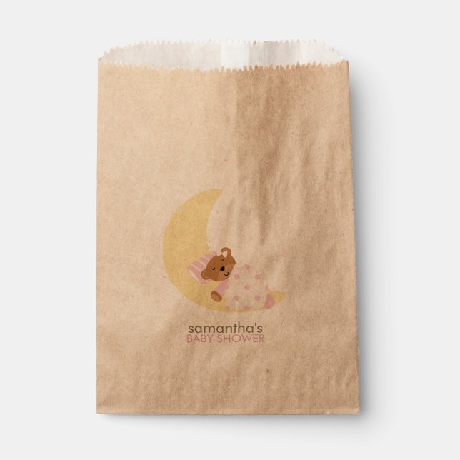 Schlafen Teddy Bear Baby Dusche Geschenktütchen (Vorderseite)
