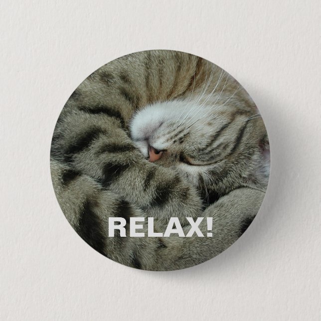 Schlafen Tiger-Cat Button (Vorderseite)