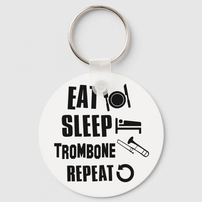 Schlafen Trombone essen Schlüsselanhänger (Vorderseite)