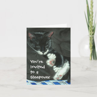 Schlafen Tuxedo Katze Leepover Party Einladung