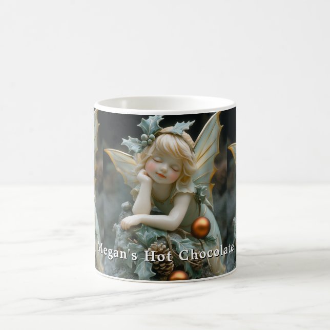 Schlafen Weihnachten Fairy Holly Pinecones Kaffeetasse (Mittel)