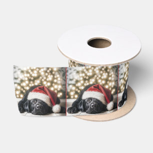 Schlafen Weihnachten Schwarzer Labrador Retriever Satinband