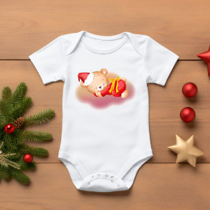 Schlafen Weihnachtsbärenkuppe Baby Strampler