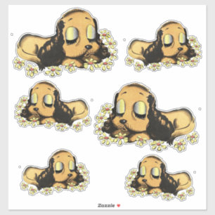 Schlafen Welpe Dog Cartoon Tiere Art Aufkleber