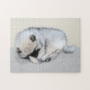 Schlafen Welpenmalerei Original Hundekunst