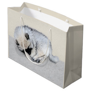 Schlafen Welpenmalerei Original Hundekunst Große Geschenktüte