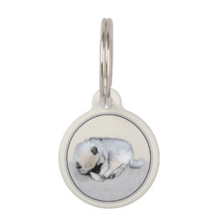 Schlafen Welpenmalerei Original Hundekunst Haustiermarke