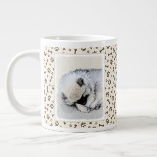 Schlafen Welpenmalerei Original Hundekunst Jumbo-Tasse
