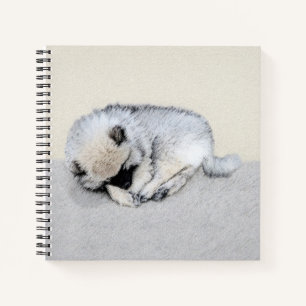 Schlafen Welpenmalerei Original Hundekunst Notizbuch