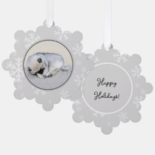 Schlafen Welpenmalerei Original Hundekunst Ornament Karte