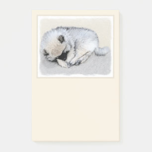 Schlafen Welpenmalerei Original Hundekunst Post-it Klebezettel
