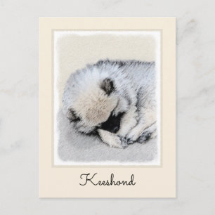 Schlafen Welpenmalerei Original Hundekunst Postkarte