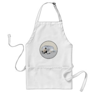 Schlafen Welpenmalerei Original Hundekunst Schürze