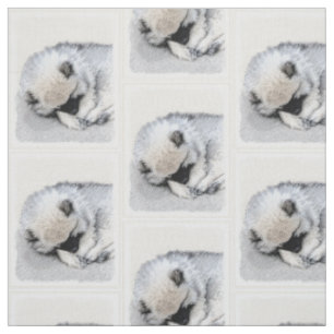 Schlafen Welpenmalerei Original Hundekunst Stoff