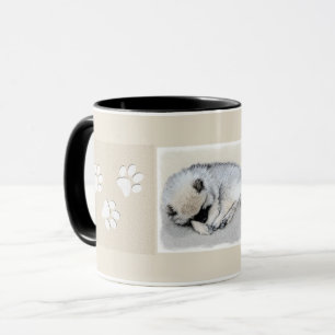 Schlafen Welpenmalerei Original Hundekunst Tasse