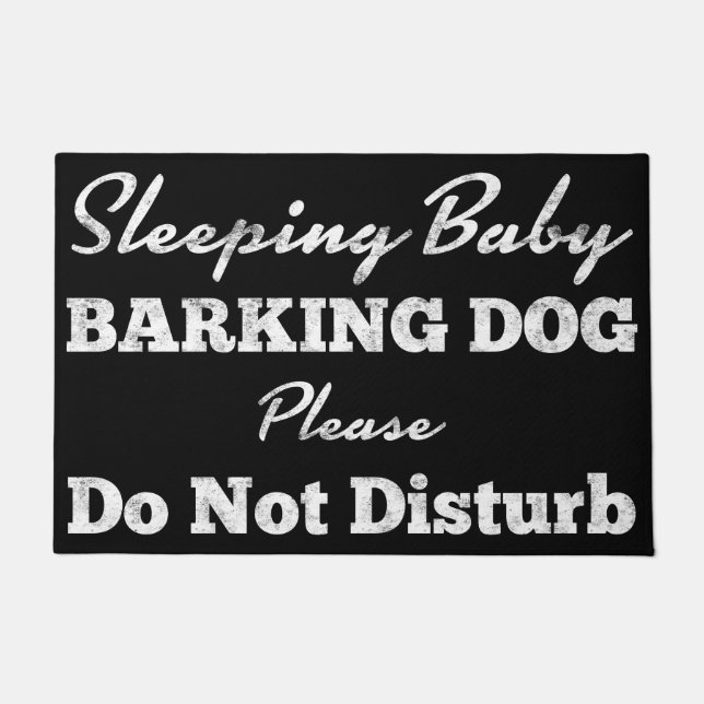 Schlafenbaby-Abstreifenhund stören nicht Fußmatte (Vorderseite)