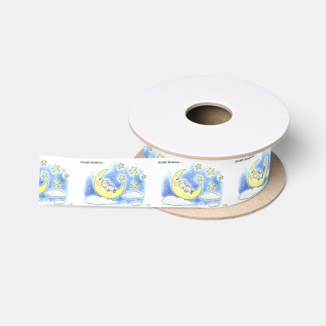 Schlafenbaby-Babydusche der süßen Träume niedliche Satinband (Spule)