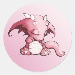 Schlafenbaby-Drache-Aufkleber Runder Aufkleber