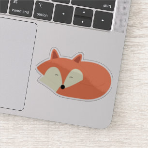 Schlafenbabyroter Fox Aufkleber