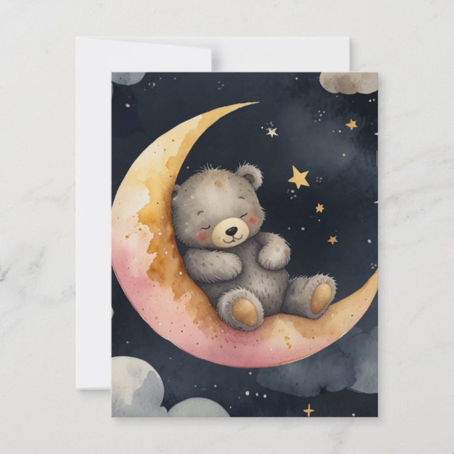 Schläfenbär auf dem Mond Einladung (Vorderseite)