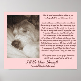Schlafende alte Akita Hund Tier Beileid Gedicht Poster