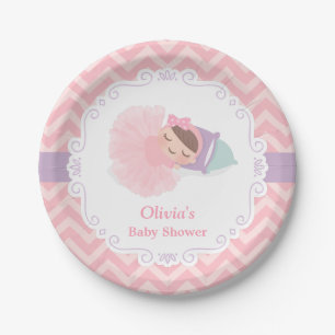 Schlafende Ballerina-Tutu-Baby-Mädchen-Partybedarf Pappteller