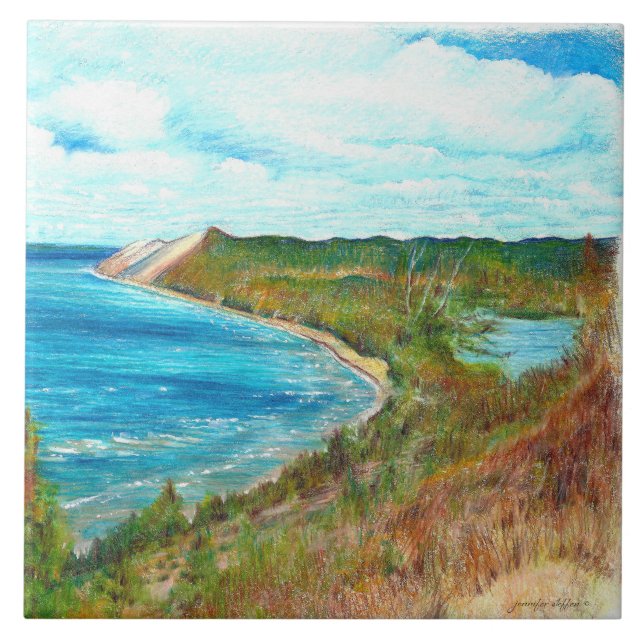 Schlafende BärenDunes Lakeshore Michigan Beach Par Fliese (Vorderseite)