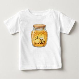 Schlafende Biene im Honigglas - Süße Wasserfarben Baby T-shirt