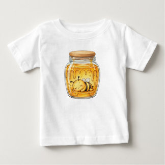 Schlafende Biene im Honigglas - Süße Wasserfarben Baby T-shirt