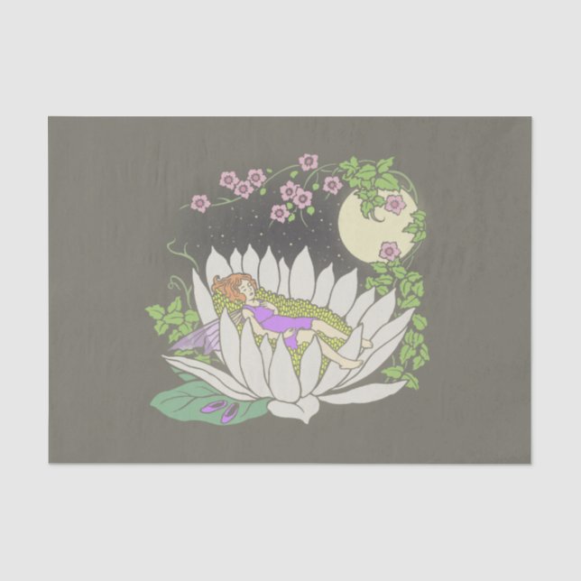 Schlafende Blume Luftfeuchtigkeitsspuren Seidenpapier (Vorderseite)
