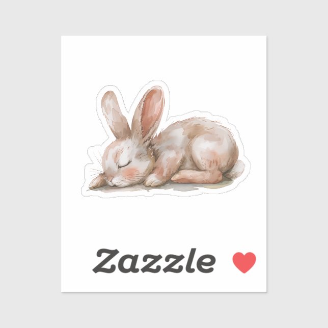 Schlafende Bunny Neutral Farben Aufkleber (Blatt)